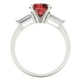 thumbnail image 4 of 2 ctw 3 Stone Anniversary Ring for Women | Round Cut Natural Garnet | Hyperallergenic Solid 18K White Gold, 4 of 5