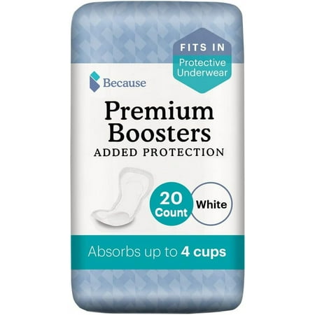 Because Premium Incontinence Booster Pads - Maximum Absorbency 20 Ct