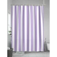 thumbnail image 5 of Purple Striped Stall Shower Curtain, Waterproof Shower Curtains for Bathroom, Modern Farmhouse Purple White Stripes Washable Fabric Cloth Bath Curtain for Bathtub Decoration with Hooks 36x72 Inches, 5 of 6