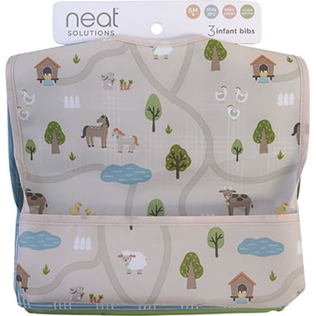 Neat Solutions 3 Pack Neutral Stay-Dry Infant Coverall Unisex Bibs