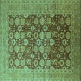 thumbnail image 1 of Ahgly Company Machine Washable Indoor Square Oriental Turquoise Blue Industrial Area Rugs, 3' Square, 1 of 4