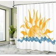 thumbnail image 5 of Ambesonne Modern Shower Curtain, Sun Theme Warm Colors Beams, 69"Wx84"L, Yellow Blue, 5 of 5