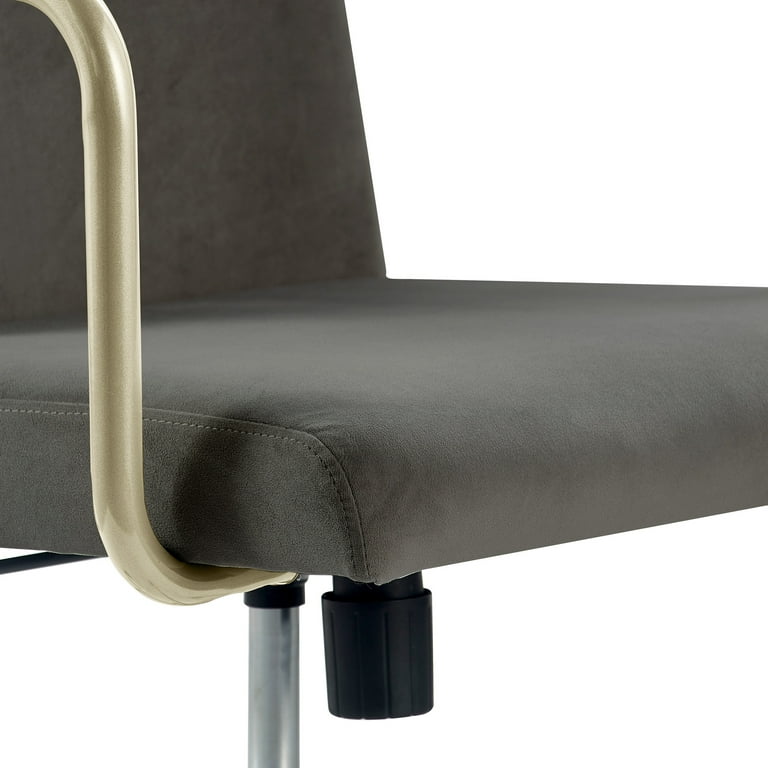 Elle Decor Giselle Gold Desk Chair French Light Gray Velvet