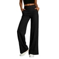 thumbnail image 6 of hoksml Pants for Women, High Waisted Wide Leg Dress Pants, Casual Work Trousers with Pockets, 6 of 9