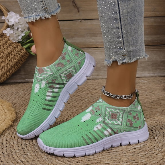 Domzle Orthopedic Shoes for Women Breathable Lightweight Slip on Sneakers Non Slip Arch Support 2026 Walking Shoes Green 43