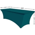 thumbnail image 2 of Eurmax 5Ft Rectangular Fitted Spandex Tablecloths Table Covers (Jade Green), 2 of 4