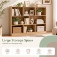 thumbnail image 6 of Costway Open 3-tier Gray Wooden Bookcase Storage Display Cabinet for Living Room, Oak Yellow, 6 of 10