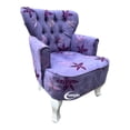 thumbnail image 2 of Sillon Vintage Individual Terciopelo Flor Morada, 2 of 3