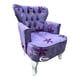 thumbnail image 2 of Sillon Vintage Individual Terciopelo Flor Morada, 2 of 3