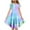 Blue, variant on Girl's Midi Dresses with Ruffle Sleeve, Summer Casual A-Line Flowy Sundress, Tween Tiered Pleated Beach Dress Kids Dresses Sparkly Orange 12Y