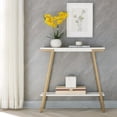 thumbnail image 6 of Bowery Hill Contemporary Wood Hall Console in White with Gold Metal Base, 6 of 8