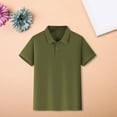 thumbnail image 2 of GiLiling Boys Short Sleeve Polo Shirts Cozy Collared Neckline Comfort Stretch Golf Shirt School Uniform (Blackish Green, 5-6 Years), 2 of 9