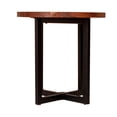 thumbnail image 4 of Table Ronde de 18 Pouces avec Plateau en Bois et Base en Métal, Marron et Noir, 4 of 6