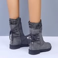 thumbnail image 3 of Mikilon Autumn And Winter Woolen Yarn Snow Boots Back Strap Plus Size Boots Women, 3 of 8