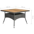 thumbnail image 4 of vidaXL 9 Piece Garden Dining Set Poly Rattan and Acacia Wood Grey, 4 of 5