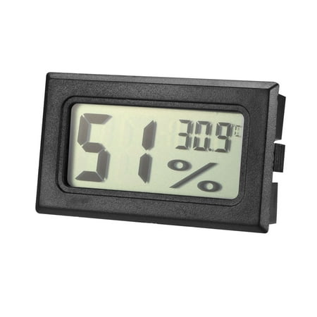 Uxcell Digital Temperature Humidity Meters Gauge LCD Display Celsius Black