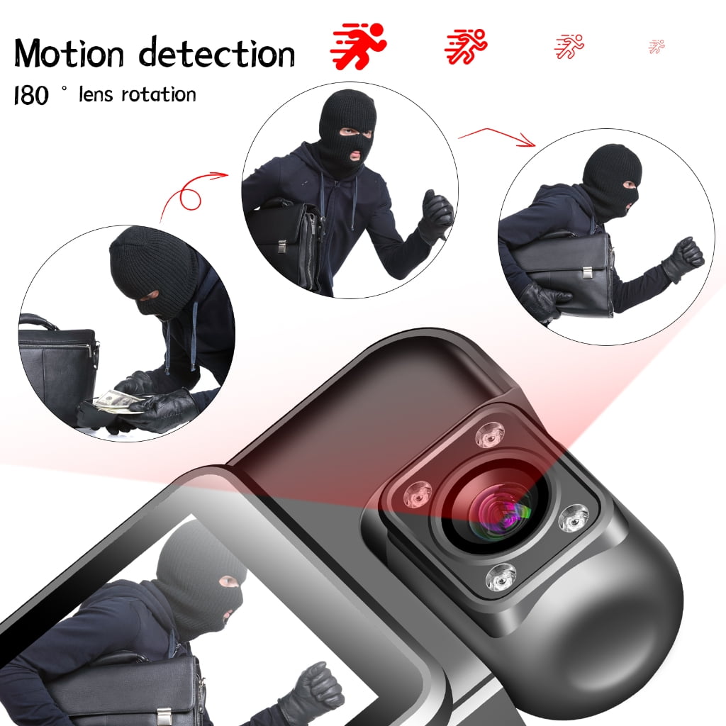 Tizuqe 4K Body Camera Video Recorder with Rotating Lens Supports 128GB