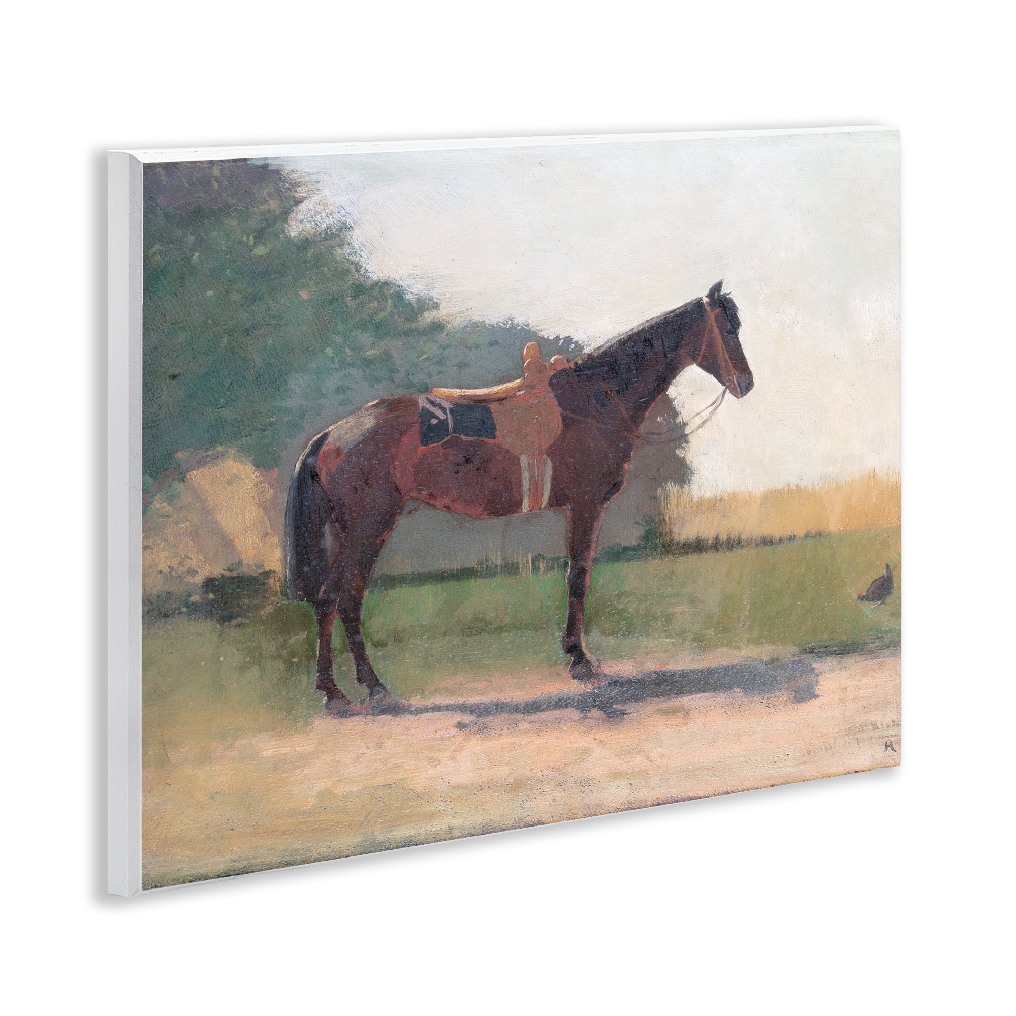 Stupell Industries Saddled Horse in Farm Yard Wall Plaque Art, design by Stellar Design Studio