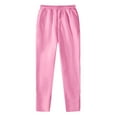 thumbnail image 2 of Zylanna Women's Sweatpants with Pockets, Solid Color Elastic Waist Baggy Soft & Warm Activewear Pants for Women Pink, 2 of 7