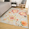 thumbnail image 6 of Lochas Soft Floral Print Boho Retro Rug Fluffy Carpet Vintage Area Rugs for Bedroom Indoor Living Room Home Decor, 4'X6', Blue, 6 of 7