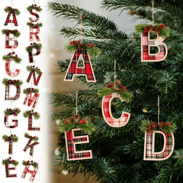 Adornos Colgantes para Árbol de Navidad | Decoración Navideña Personalizada | Adornos Colgantes para Árbol de Navidad - Paquete de Colgantes con Letras
