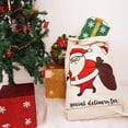 thumbnail image 3 of Santa Sacks Christmas Sack for Kids Gift Large Linen Santa Bag with Drawstring Xmas Presents Storage Bag 19.7" x 27.6", 3 of 5