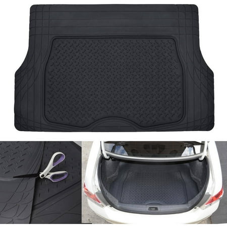 MotorTrend Heavy-Duty Premium Rubber Cargo Mat Trimmable Trunk Liner for Trucks and Sedans Multi Size
