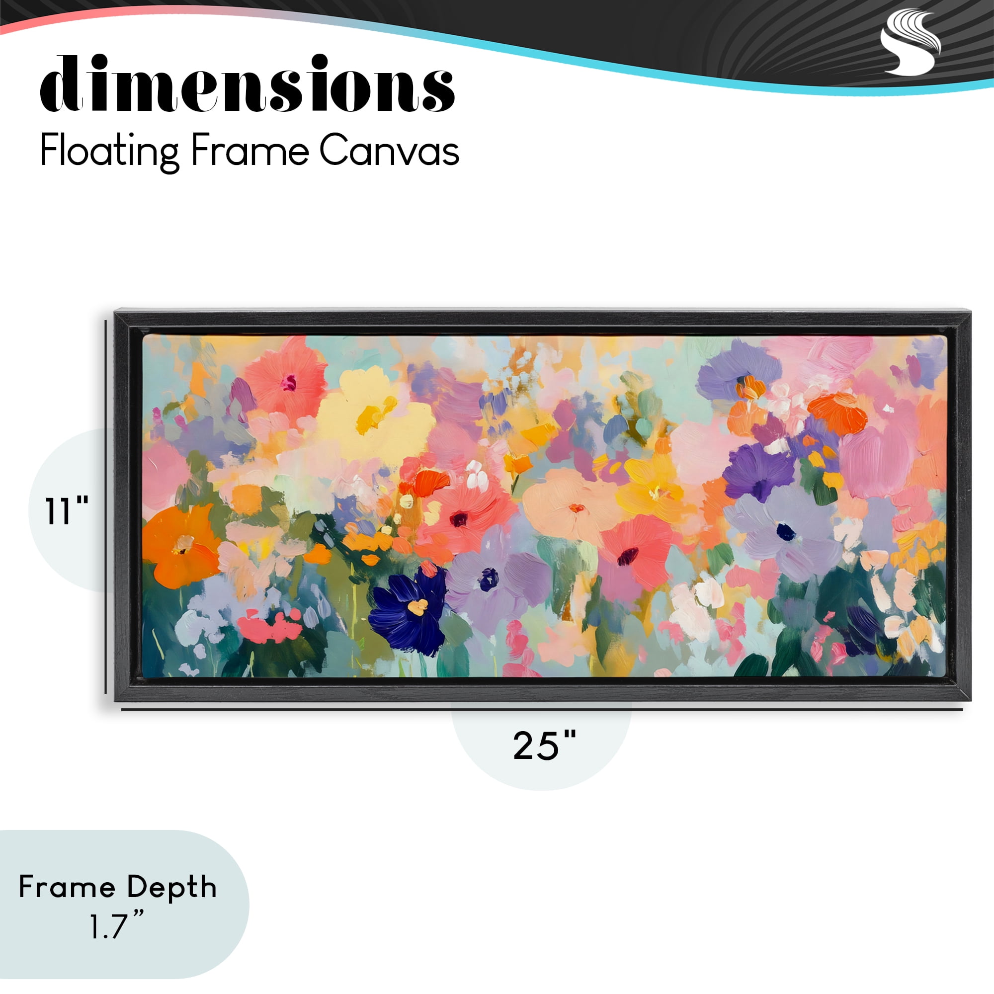 Stupell Industries Colorful Garden Variations Black Framed Floater Canvas Wall Art, design by Creative Studio