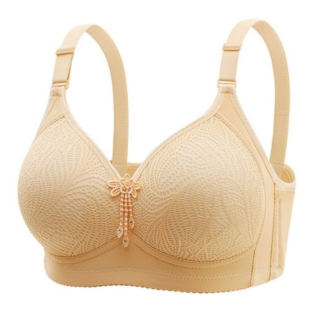 IFNND Womens Plus Size Bra Solid Color Lace No Underwire Full Coverage Everyday Bras Comfortable Wireless Padded Bras
