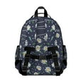 thumbnail image 3 of White Bloom Floral Backpack - Ergonomic Waterproof Travel Daypack with Chest Strap & Side Pockets, 3 of 5