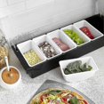 thumbnail image 3 of 6 Compartment Trays Detachable Topping Station Plastic Pizza Ingredients Condiment Dispenser Reusablestyle 1, 3 of 5