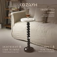thumbnail image 2 of COZAYH Small Pedestal Round End Table, Living Room Furniture, Black and White, 2 of 7