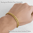 thumbnail image 4 of Pulsera De Oro Esclava Hombre Cubano Acero Inox 6mm 8mm Xtellar dorado, 4 of 4