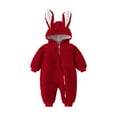 thumbnail image 2 of Herrnalise Toddler Baby Boy Girls Color Plush Cute Rabbit Ears Winter Thick Jumpsuit Romper, clearance under 10, 2 of 9