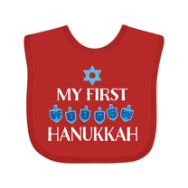 Inktastic My 1st Hanukkah Dreidels in Blue with Star of David Boys or Girls Baby Bib