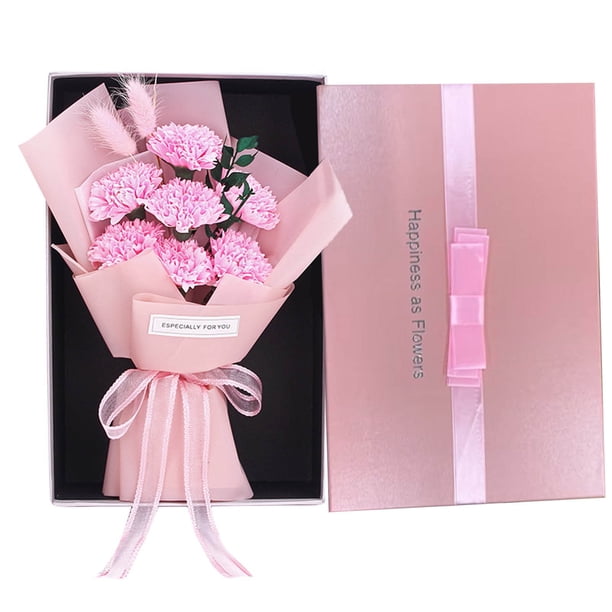 Fiudx Caja de Regalo con Ramo de Flores de Jabón, Un Deleite Floral Hipoalergénico, Belleza Duradera, Decoración de Baño, Día de La Madre, Acción de Gracias, Navidad, 28 X 18 X 9 Cm.
