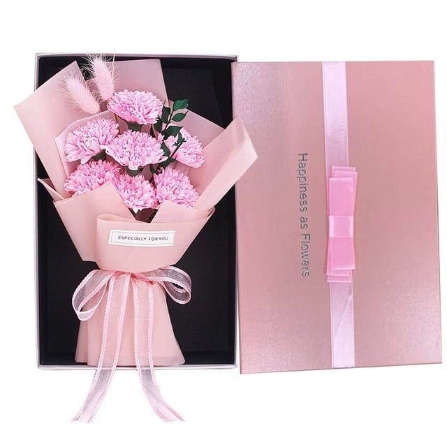 Fiudx Caja de Regalo con Ramo de Flores de Jabón, Un Deleite Floral Hipoalergénico, Belleza Duradera, Decoración de Baño, Día de La Madre, Acción de Gracias, Navidad, 28 X 18 X 9 Cm.