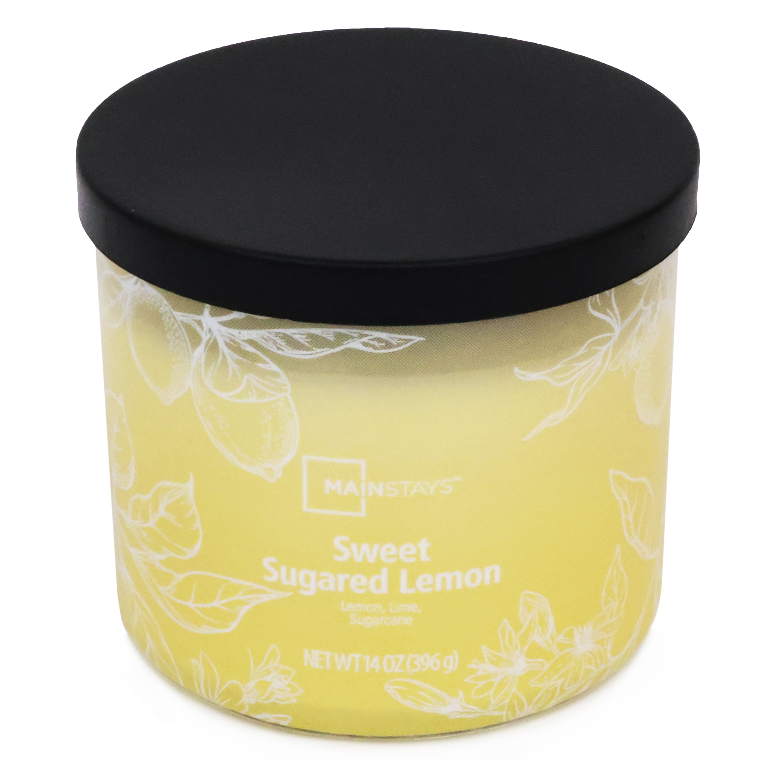 (4 pack) Mainstays Sweet Sugar Lemon 3-Wick Ombre Wrap Candle, 14 Ounce