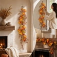 thumbnail image 6 of OCCOA 39.37in Maple Leaf Pumpkin Rattan Halloween Thanksgiving Door Hanging Garland Courtyard Wall Desktop Decoration Fall Harvest Home Decor, A, 6 of 6