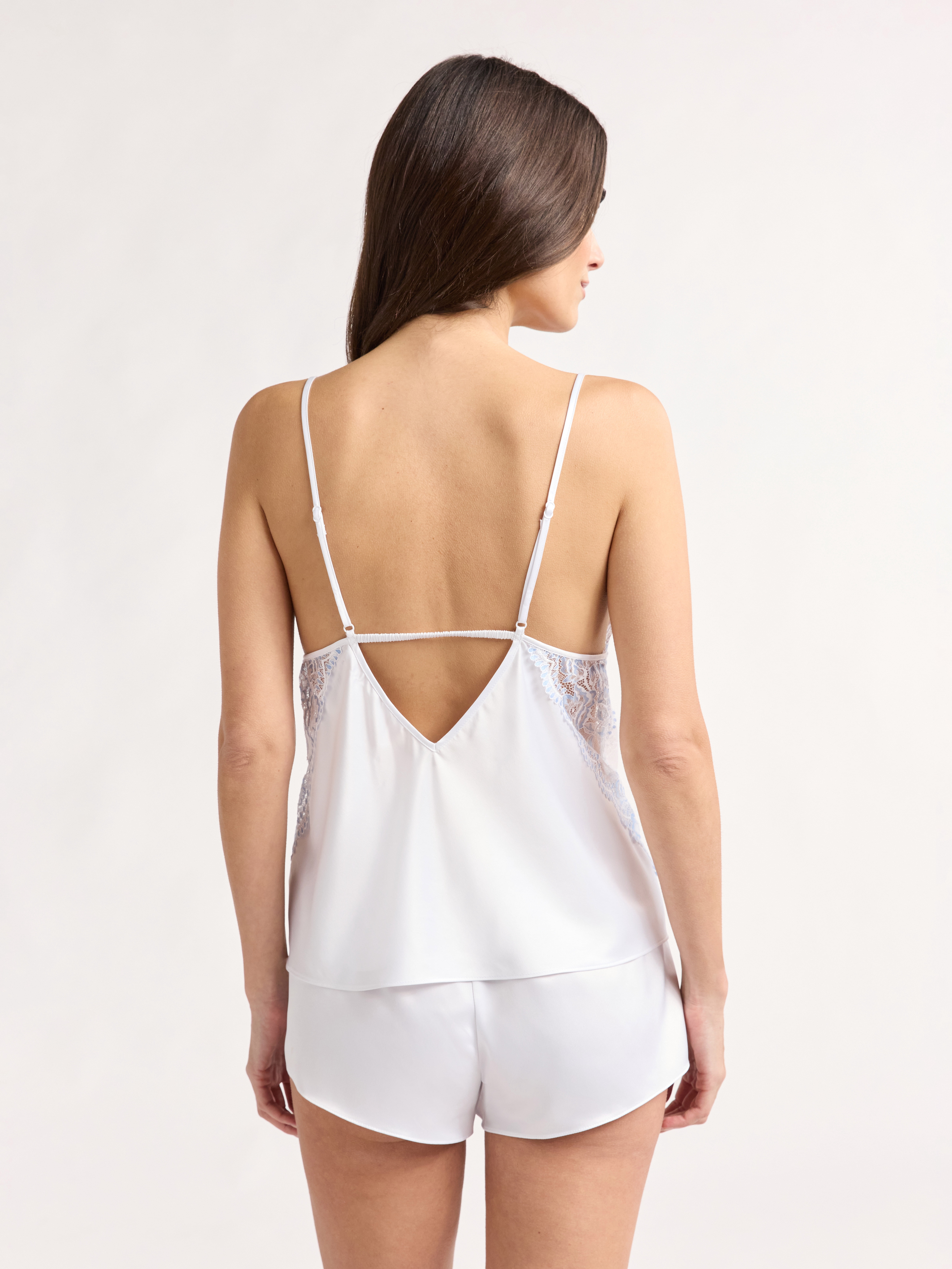 Joyspun Bridal Satin Cami and Shorts Set with Lace Trim, Sizes XS