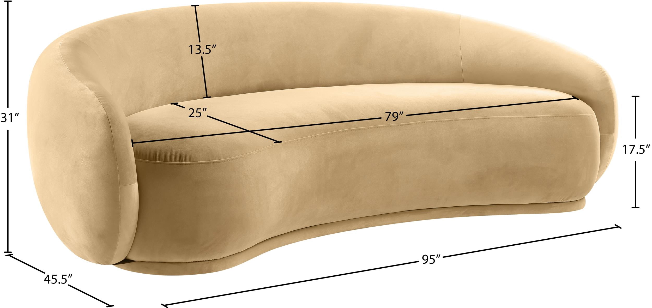Meridian Furniture Emery Camel Velvet Sofa