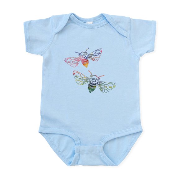 CafePress - Multicolored Honeybee Doodles Body Suit - Baby Light Bodysuit, Size Newborn - 24 Months
