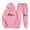 Pink, variant on USSUMA Sweatsuit for Women 2 Piece Set Womens Hoodies Long Sleeved Pullover Sweatpant Outfits Pocket Drawstring Print Tracksuit Elastic Waist Comfortable Jogger Sets Loose Fitness Workout Fall Suit