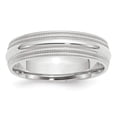 thumbnail image 5 of 10K White Gold 6mm Double Milgrain Comfort Fit Band Ring Size 5, 5 of 7