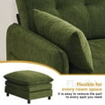 thumbnail image 2 of Aemeios Upholstered Chenille Oversized Accent Armchairs with Ottoman and Side Pocket Set of 2, Green, 2 of 7