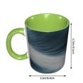 thumbnail image 3 of Water Wave Coffee Mug Fun Custom Ceramic Mugs 11oz Green, 3 of 5