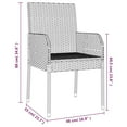 thumbnail image 4 of vidaXL 3 Piece Garden Dining Set with Cushions Black and Grey Poly Rattan, 4 of 5