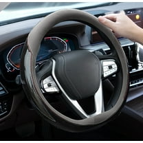 RNLUGM Four Season Universal Carbon Fiber Breathable Against Slip Round D-shaped Handle Cover For Car Steering Wheel Safe And Comfortable ChoiceCraftsmanship
