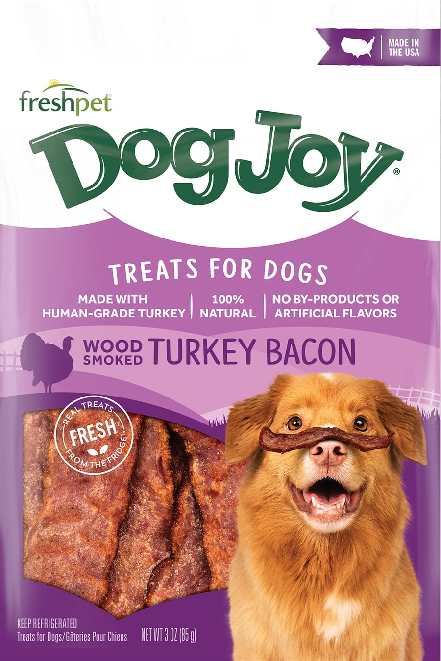Freshpet Dog Joy Bacon, Turkey & Smoked Flavor Soft Treats for Dogs, 3 oz.