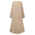 thumbnail image 4 of ZANZEA Women Casual Long Sleeve Button Down Frilled Hem Muslim Dress, 4 of 11